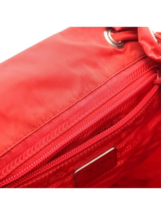 Prada Backpack Vela Red Nylon Leather